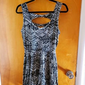 Black and White Cotton Mini Dress